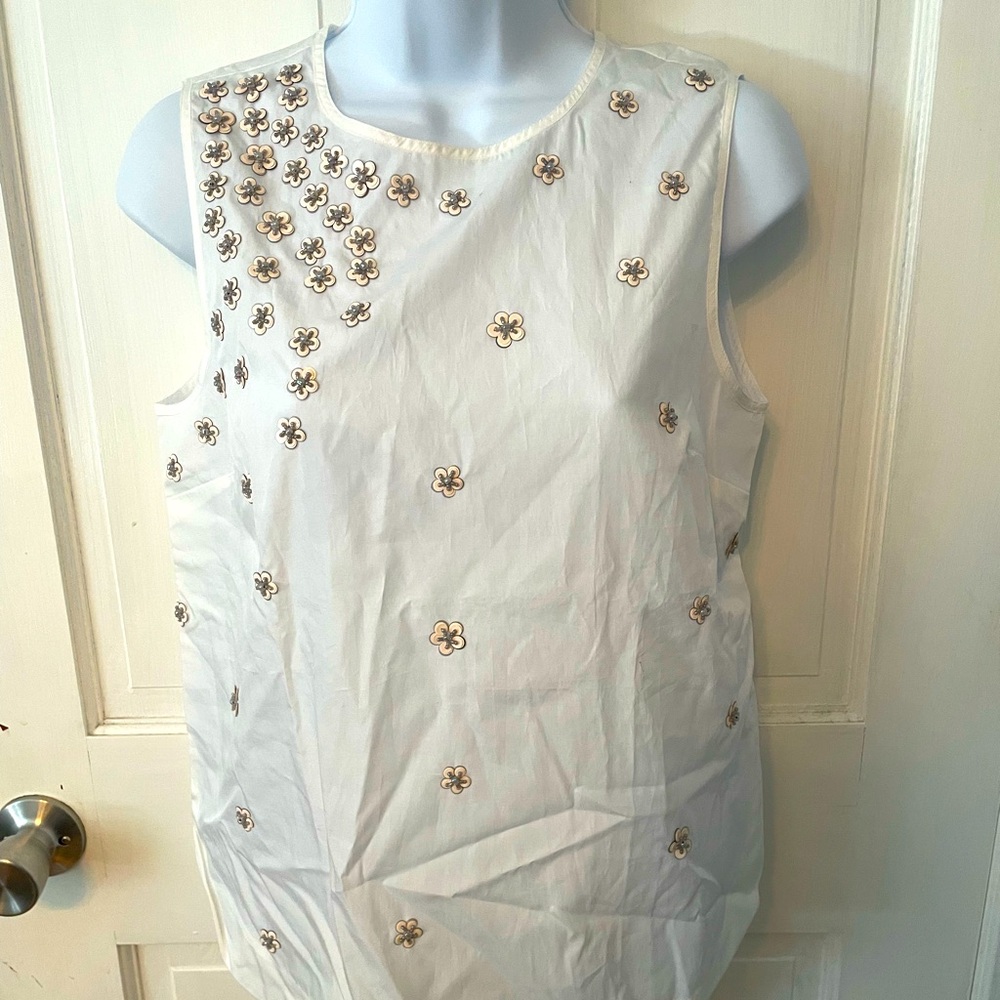NWT Jcrew Sleeveless White Blouse